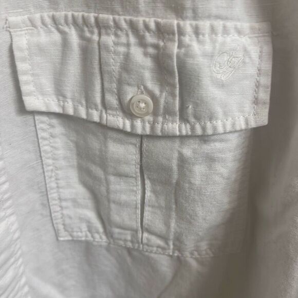 ✨Sean John Men's White Short Sleeve Solid Linen Sz XL Shirt✨ - Picture 8 of 10